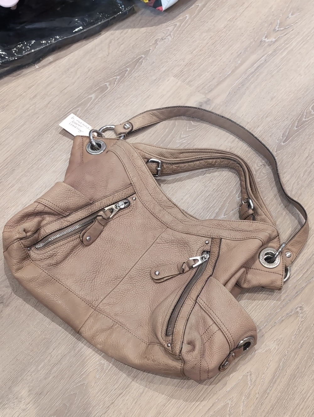 B Makowsky Leather Bag Silver Hardware